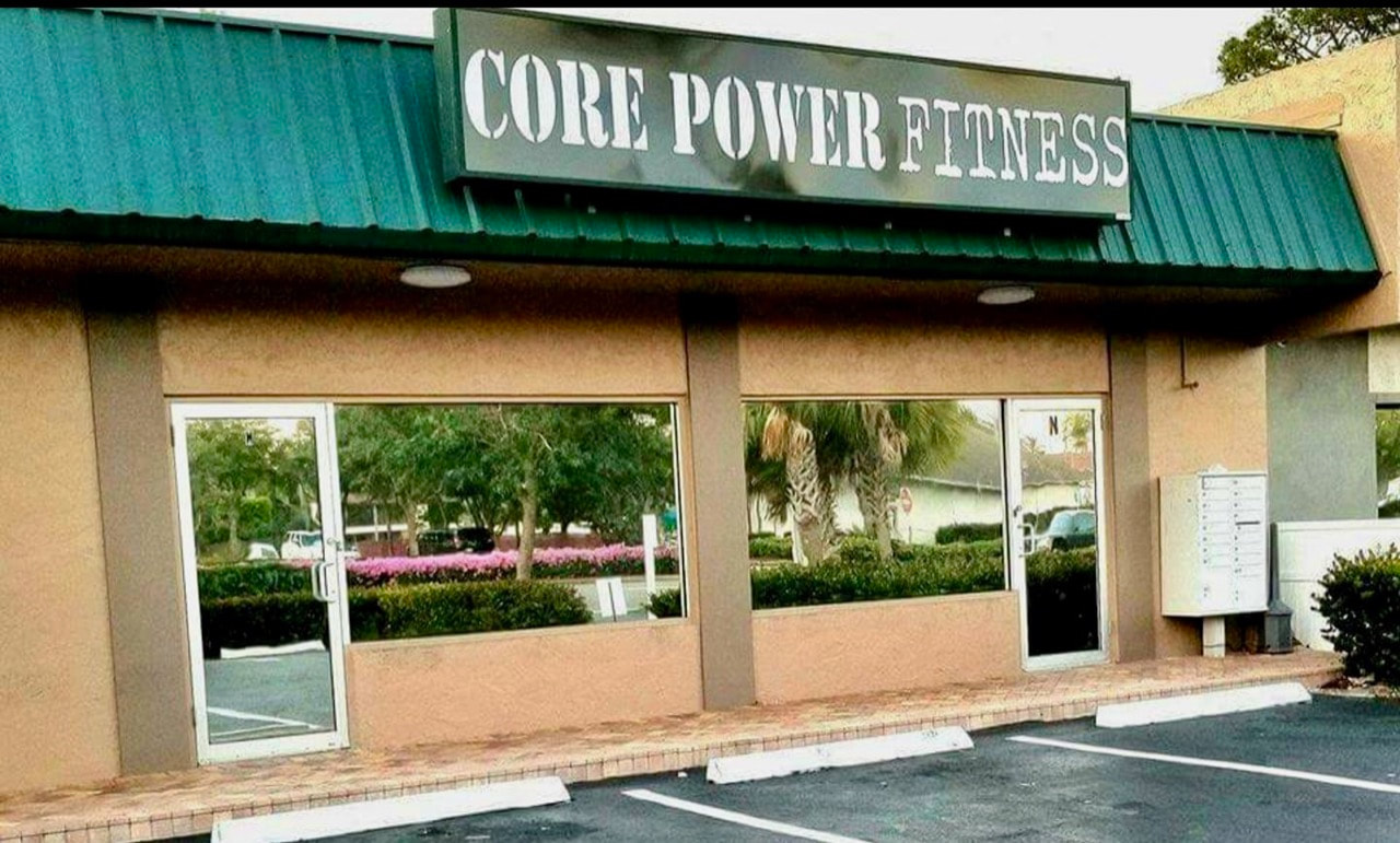 Tinted storefront at Core Power Fitness. Naples