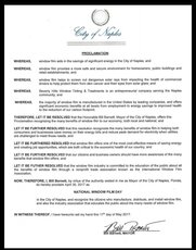 2017 National Window Film Day Proclamation in Naples, FL
