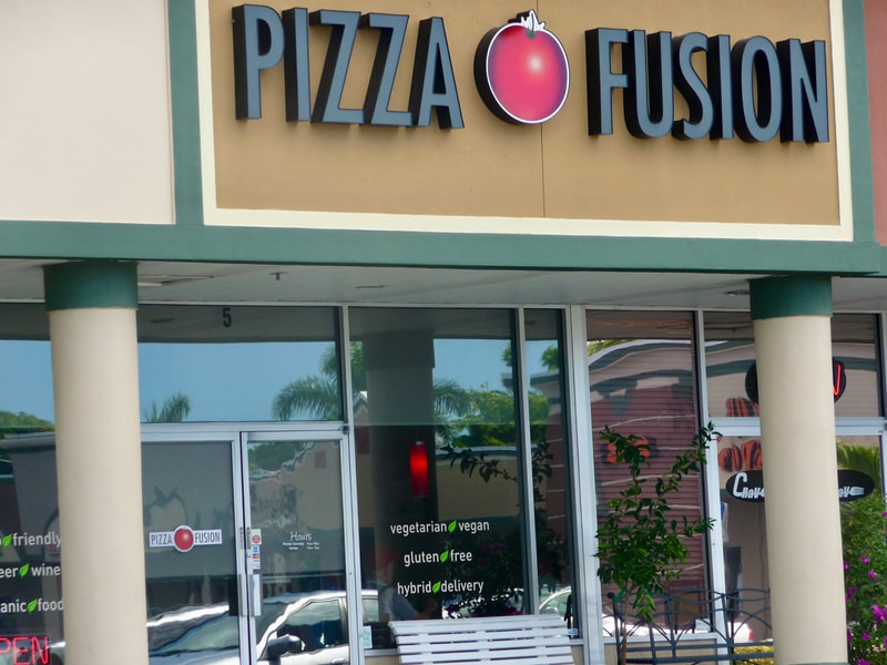 Solar control films on windows at Pizza Fusion in Ft. Myers