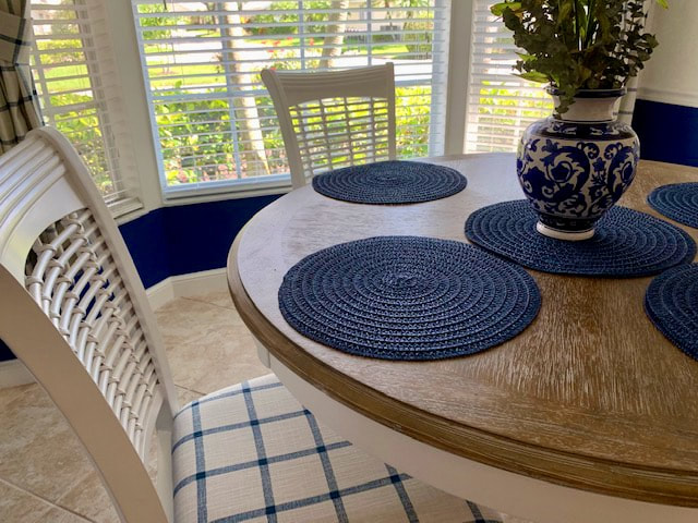 Blue placemats & matching chair cushions- Weybridge Cir 34110