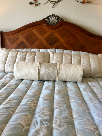 New pillows and comforter at home in Talis Park, Naples, FL