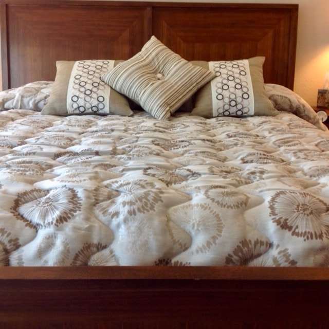 Custom comforter & pillows at home on Trento Cir. Lely Resort, FL