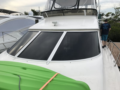 Yacht window tinting in Cape Coral at Tarpon Point Marina