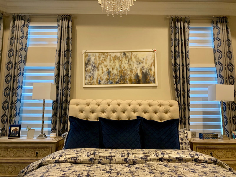 Customized bedding and matching drapes at home on Azalea Dr, 34119