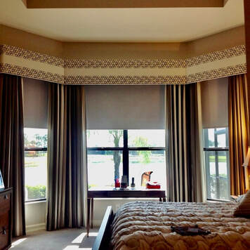 Custom curtains & cornice board at home on Trento Cir. Lely Resort, FL