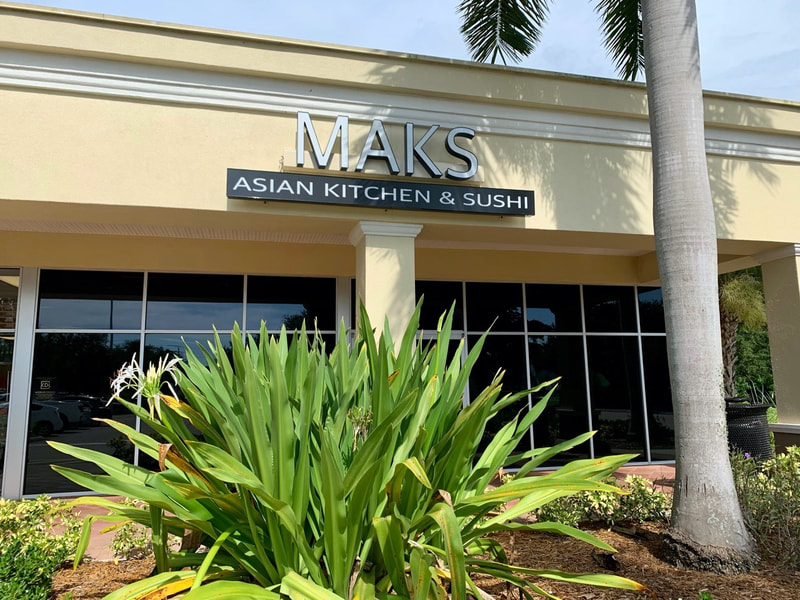 Newly installed window films at Maks Asian Kitchen & Sushi. Fort Myers